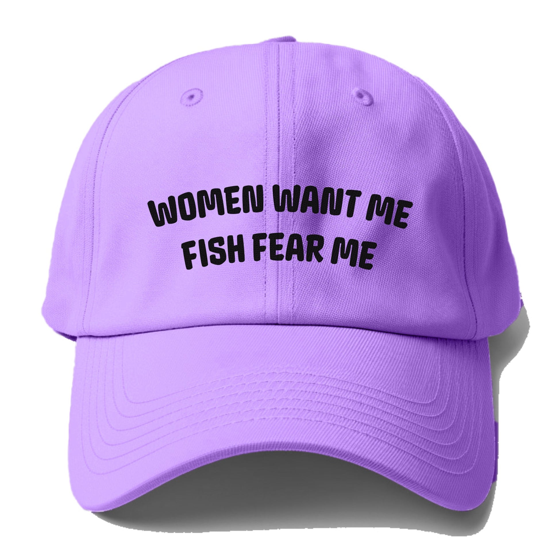 Women Want Me Fish Fear Me Baseball Cap for Big Heads Light Purple