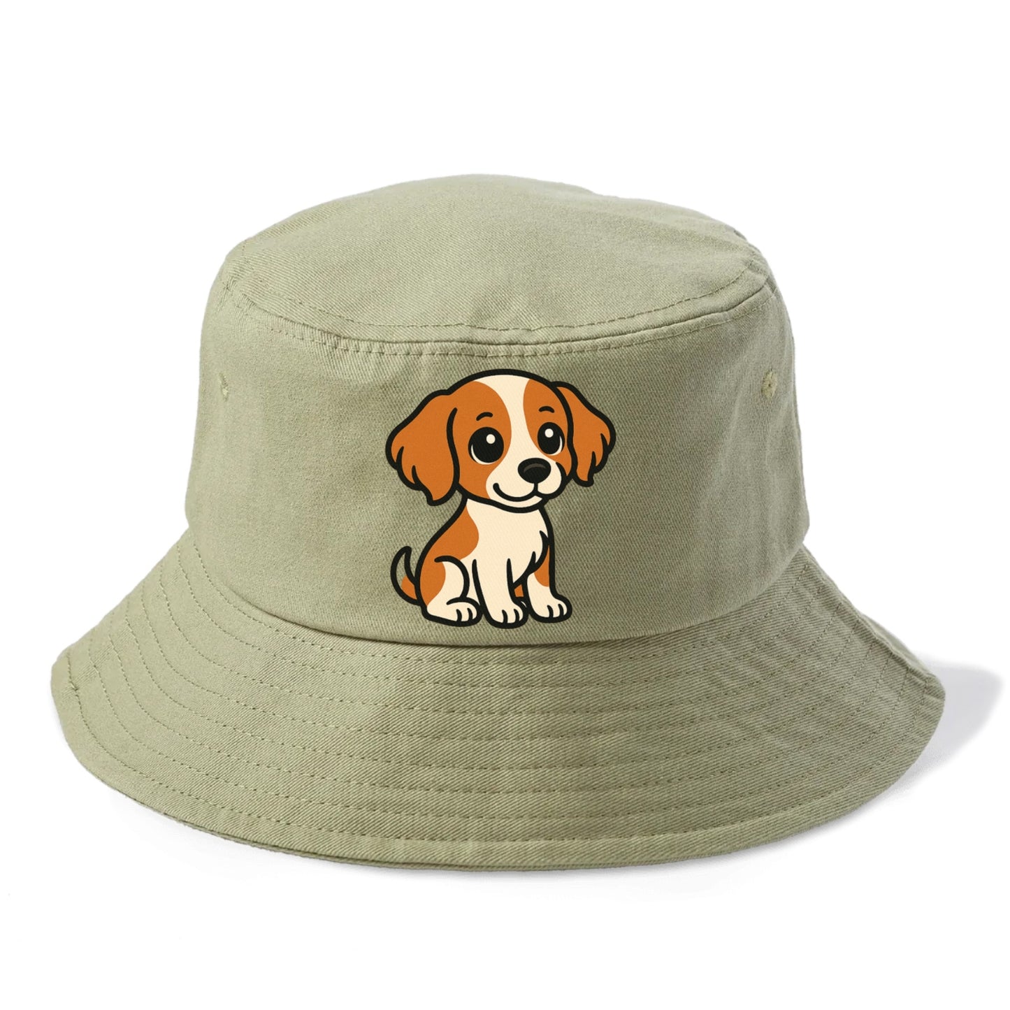 brittany spaniel orange and white sitting pose portrait design Hat