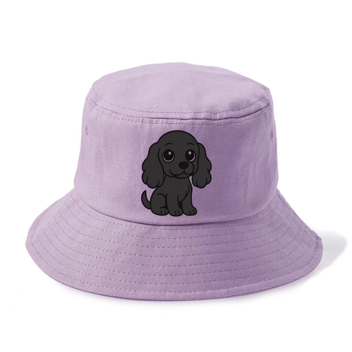 cocker spaniel black sitting pose with long ears portrait design Hat