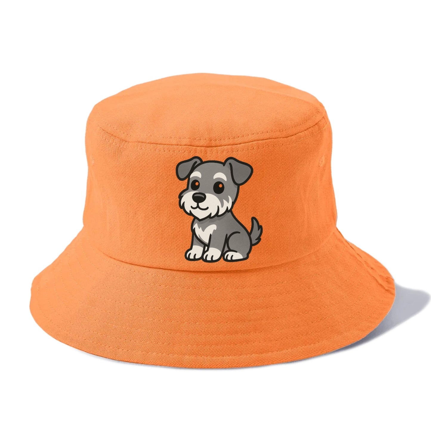 schnoodle gray and white sitting pose portrait design Hat