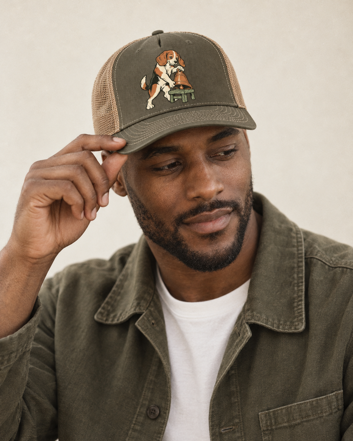 Model wearing the cap
