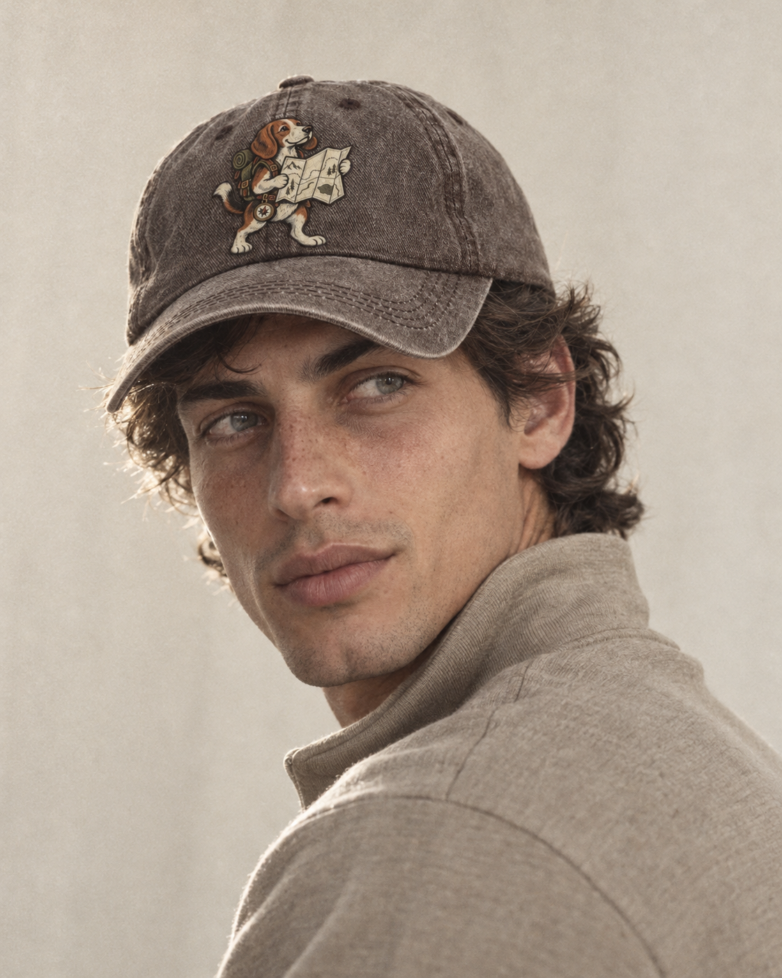 Model wearing the cap