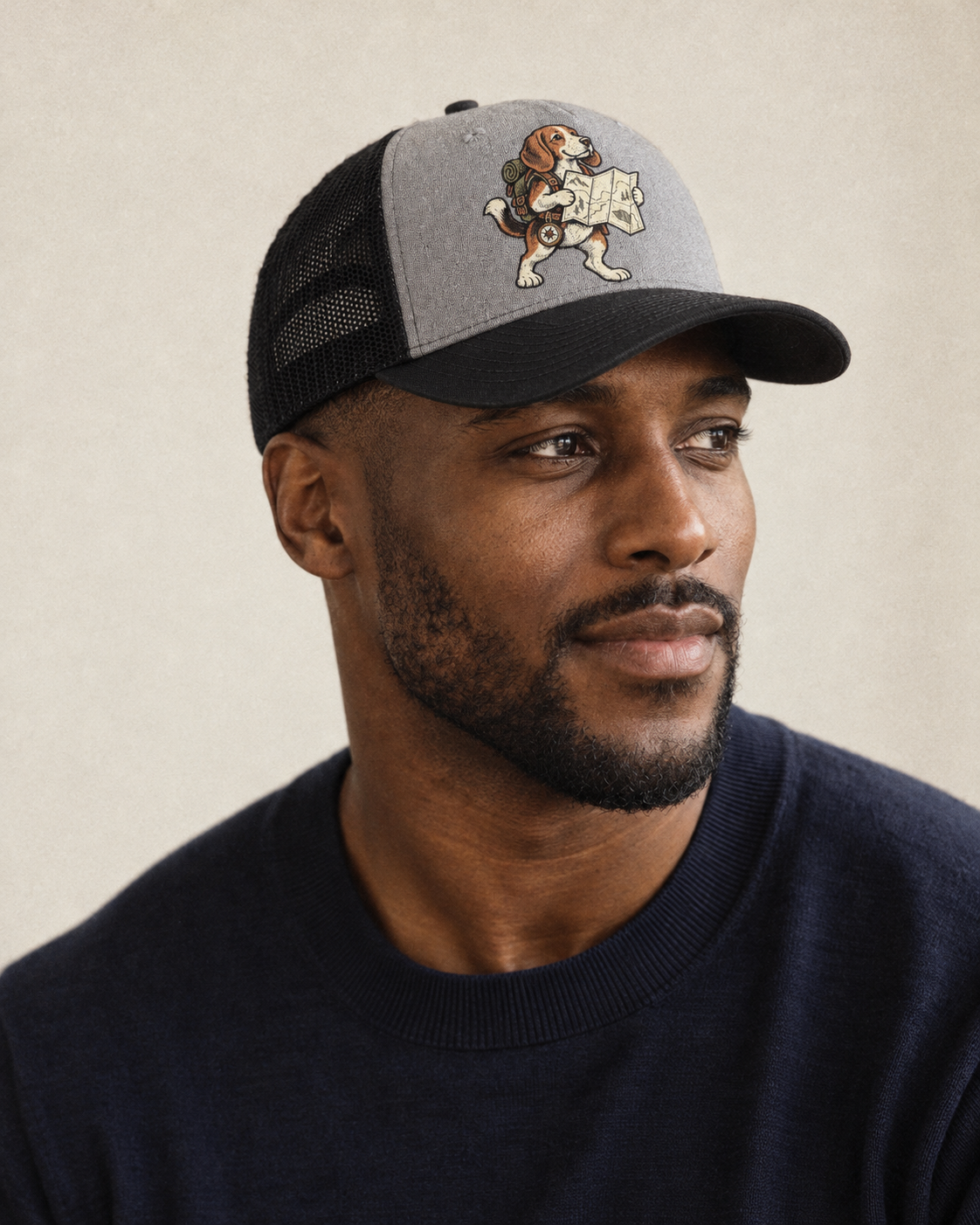 Model wearing the cap
