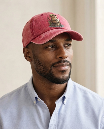 Model wearing the cap