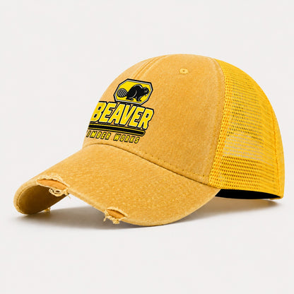 Beaver Timber Works Heavy Duty Washed Trucker Hat – Yellow