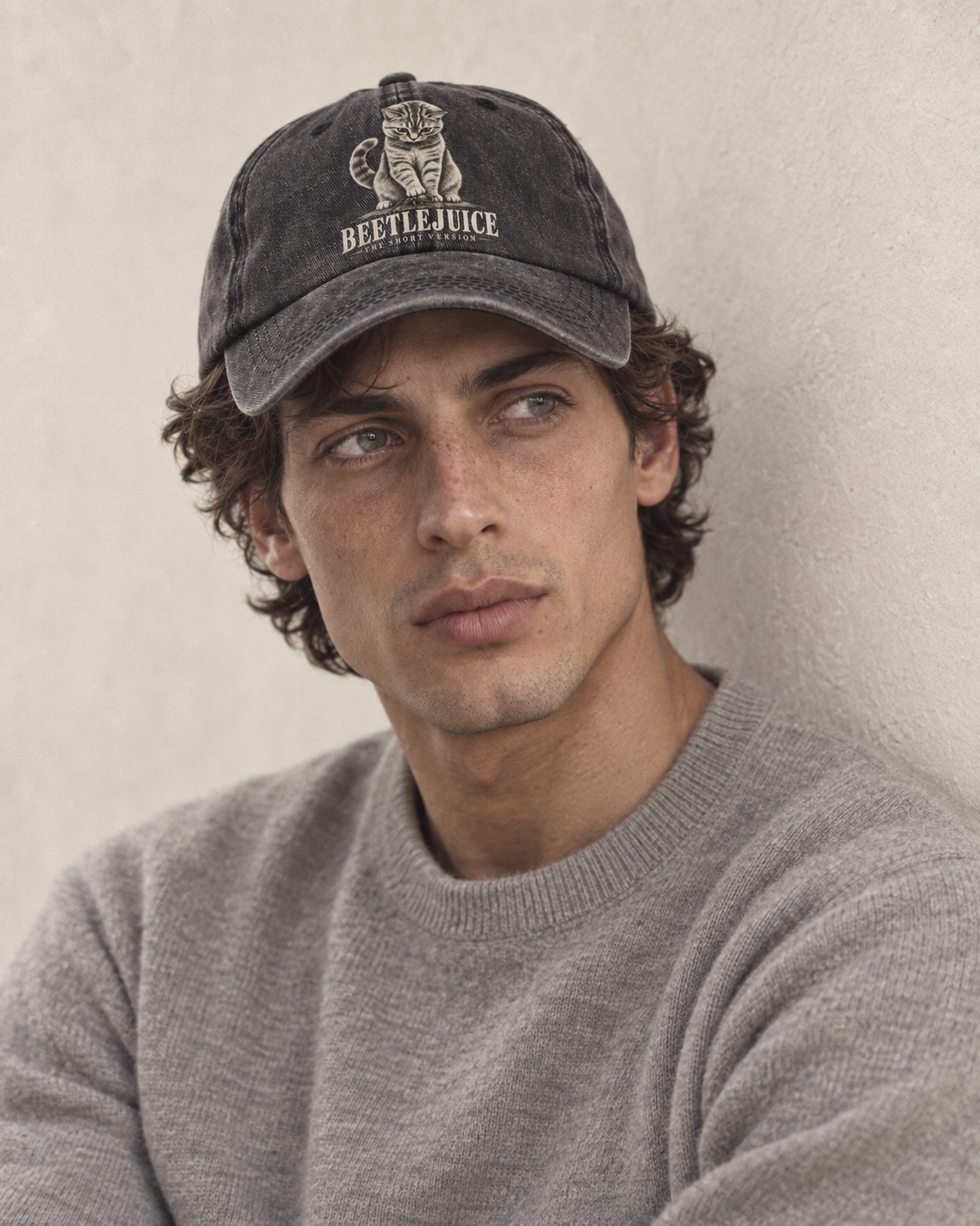 Model wearing the cap