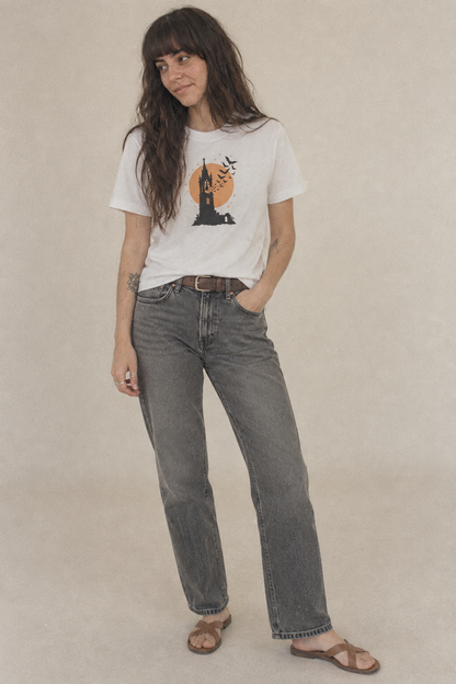Bell Tower Bats Full Moon Classic T-shirt – studio model photo