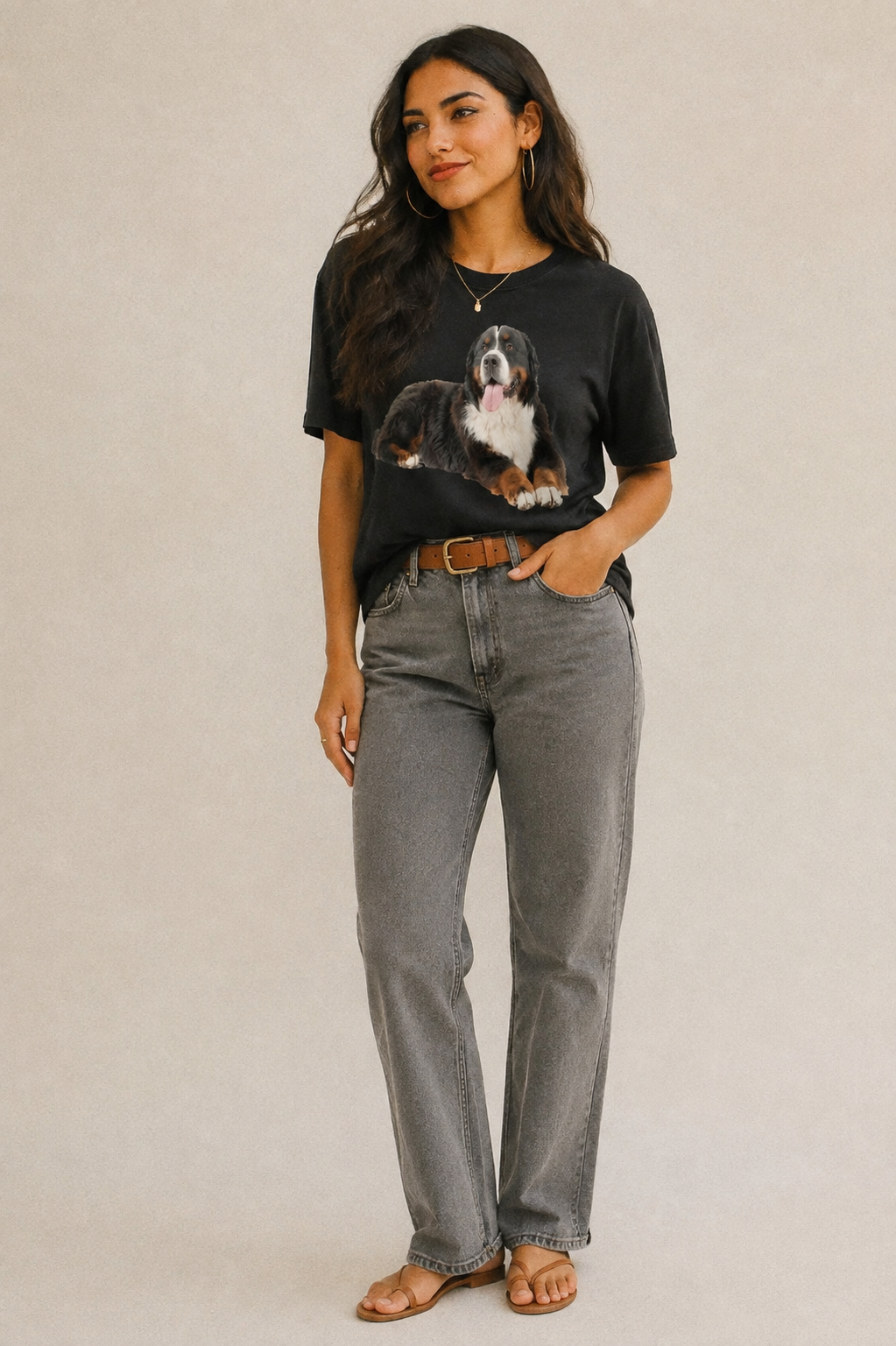 Bernese Mountain Dog Classic T-shirt – studio model photo