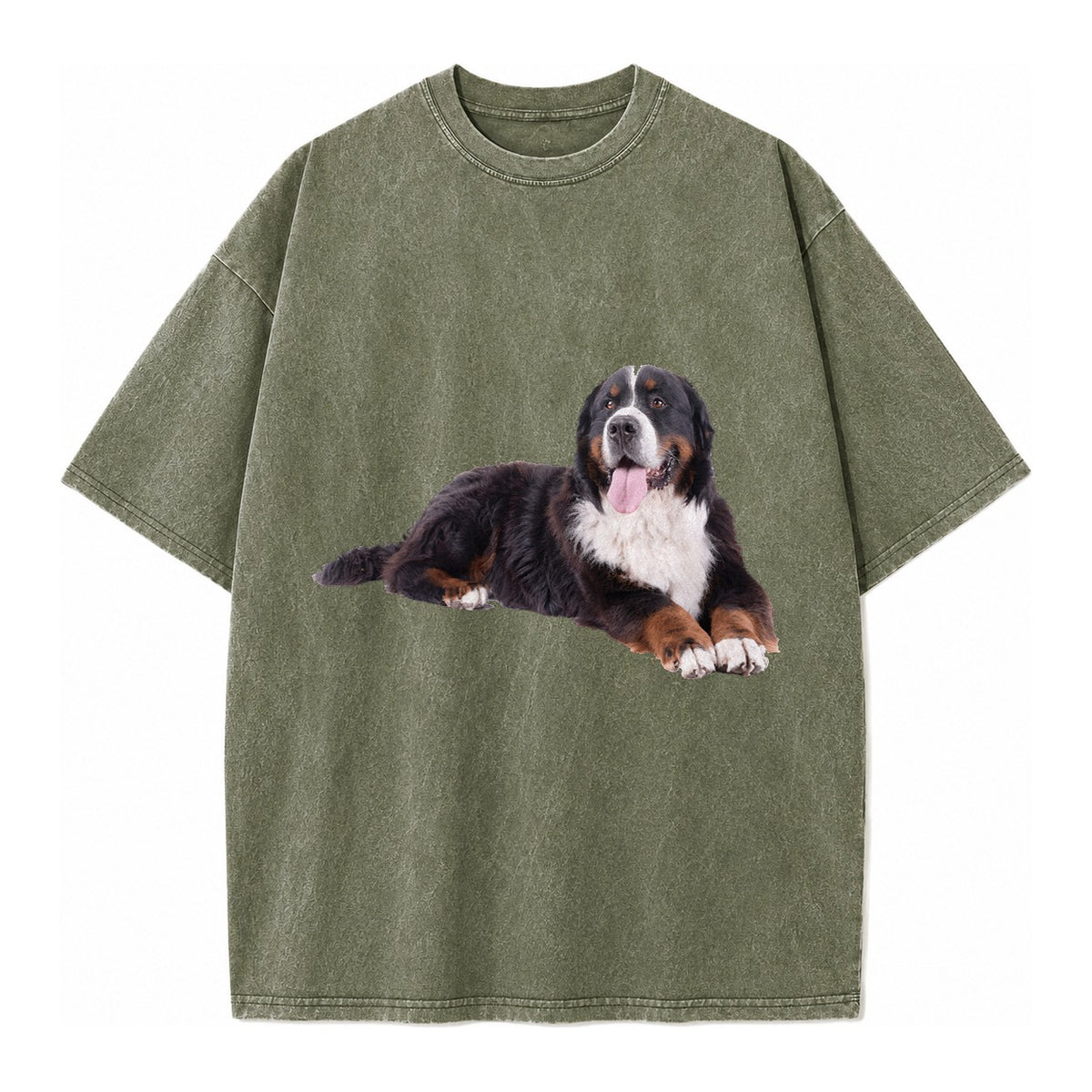 Bernese Mountain Dog Vintage T-shirt – Army Green