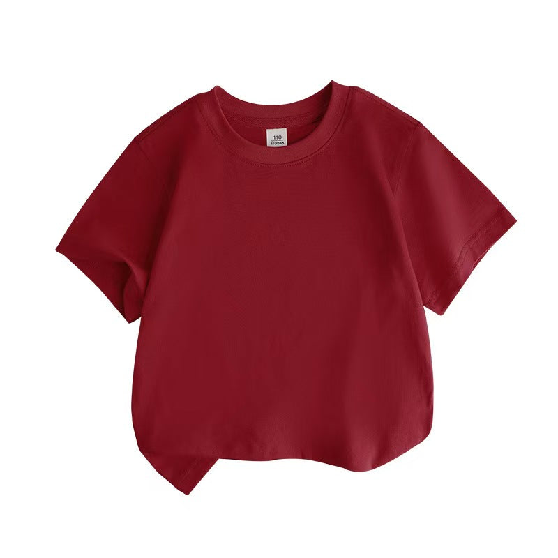 Pandaizeキッズ クラシッククルーネックTシャツ | 超ソフトな毎日着られるコットン