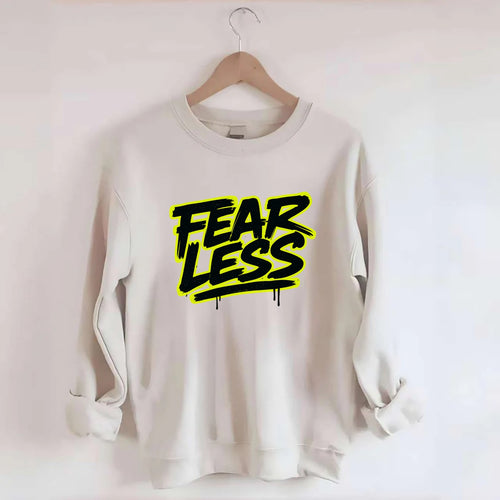 Bold typography design - FEARLESS - courage, bravery, facing challenges - Crewneck Sweatshirt