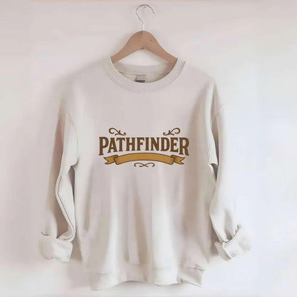 Bold typography design - "PATHFINDER" - finding the way, leading others - Crewneck Sweatshirt - biege