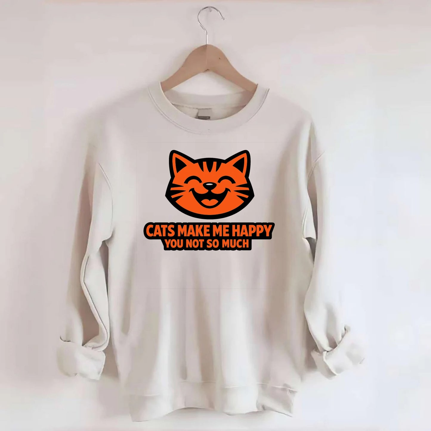 Feline Joy and Sassy Truths - Crewneck Sweatshirt - biege