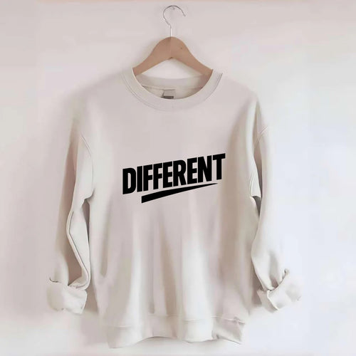 Bold typography design - DIFFERENT - standing out, not following crowd - Crewneck Sweatshirt