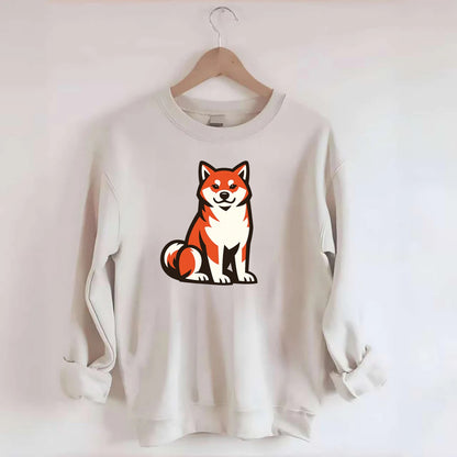 Sitting Shiba Inu Emblem - Crewneck Sweatshirt - biege