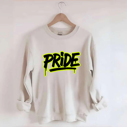 Bold typography design - "PRIDE" - dignified satisfaction, honor - Crewneck Sweatshirt - biege