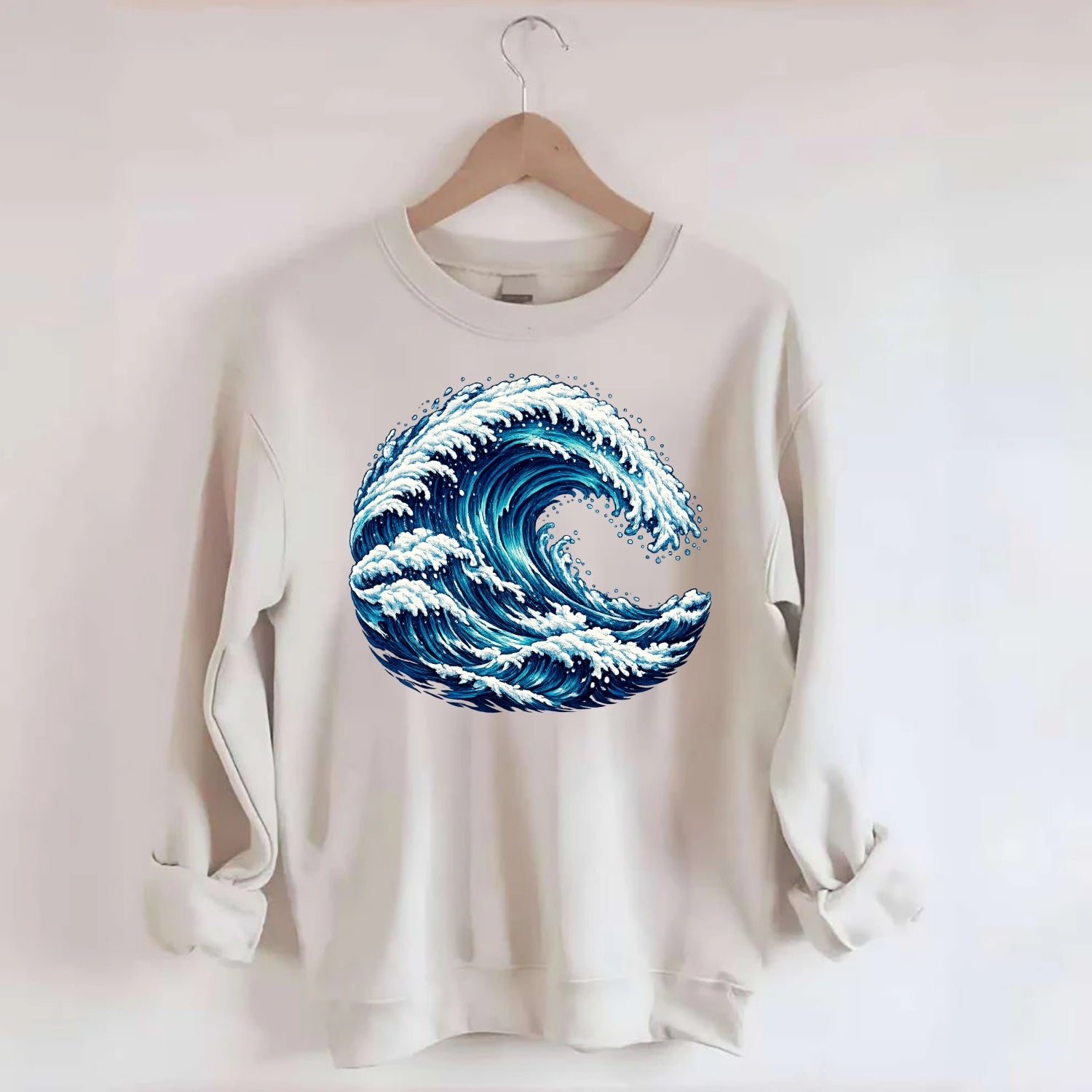 Ocean Wave - Crewneck Sweatshirt - biege