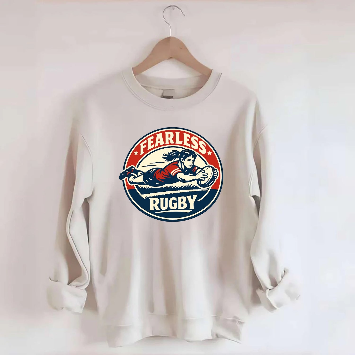 Fearless Try Scorer Emblem - Crewneck Sweatshirt - biege