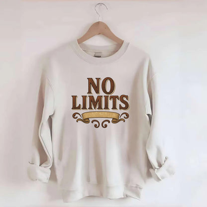 Bold typography design - "NO LIMITS" - boundless potential - Crewneck Sweatshirt - biege