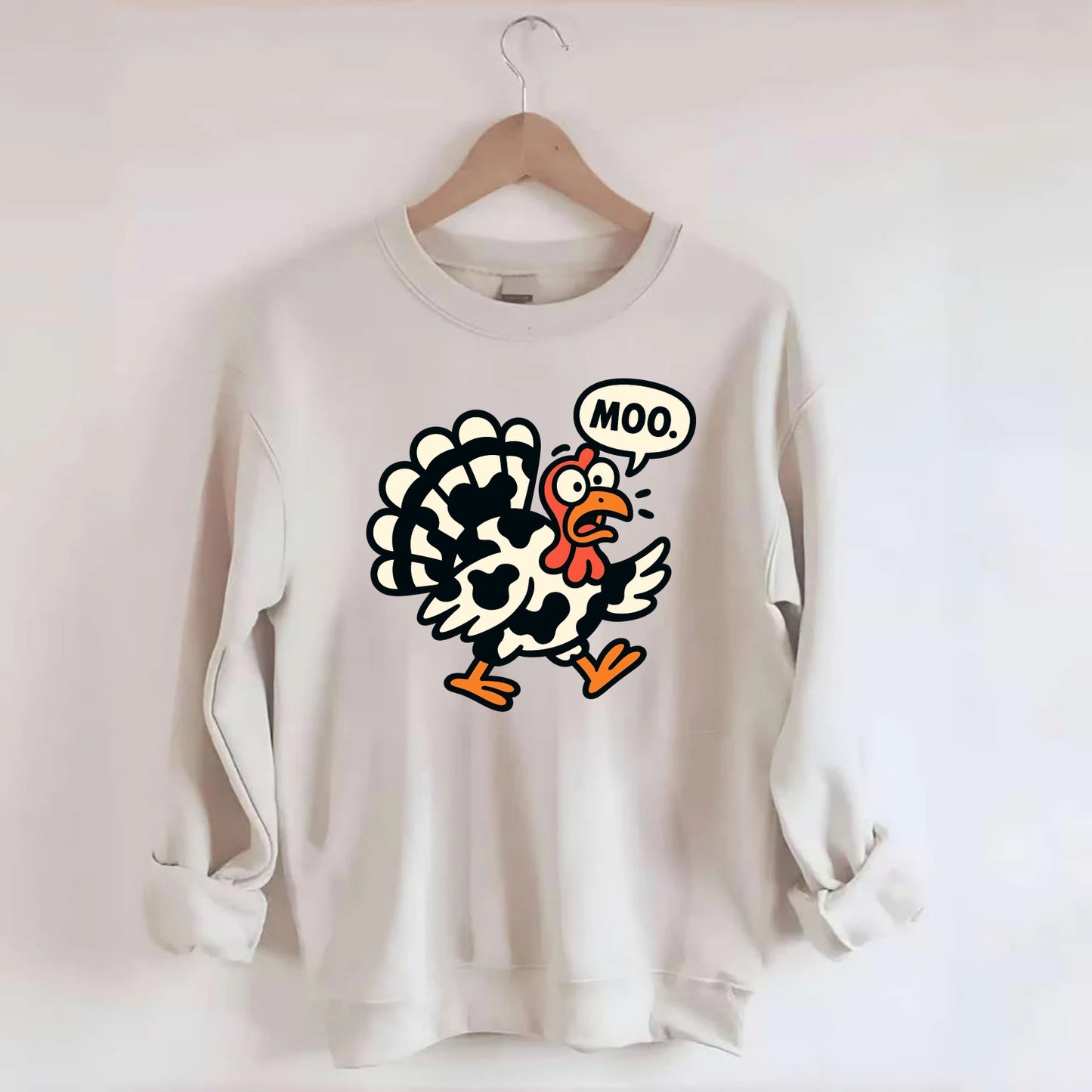 Mooing Turkey - Crewneck Sweatshirt - biege