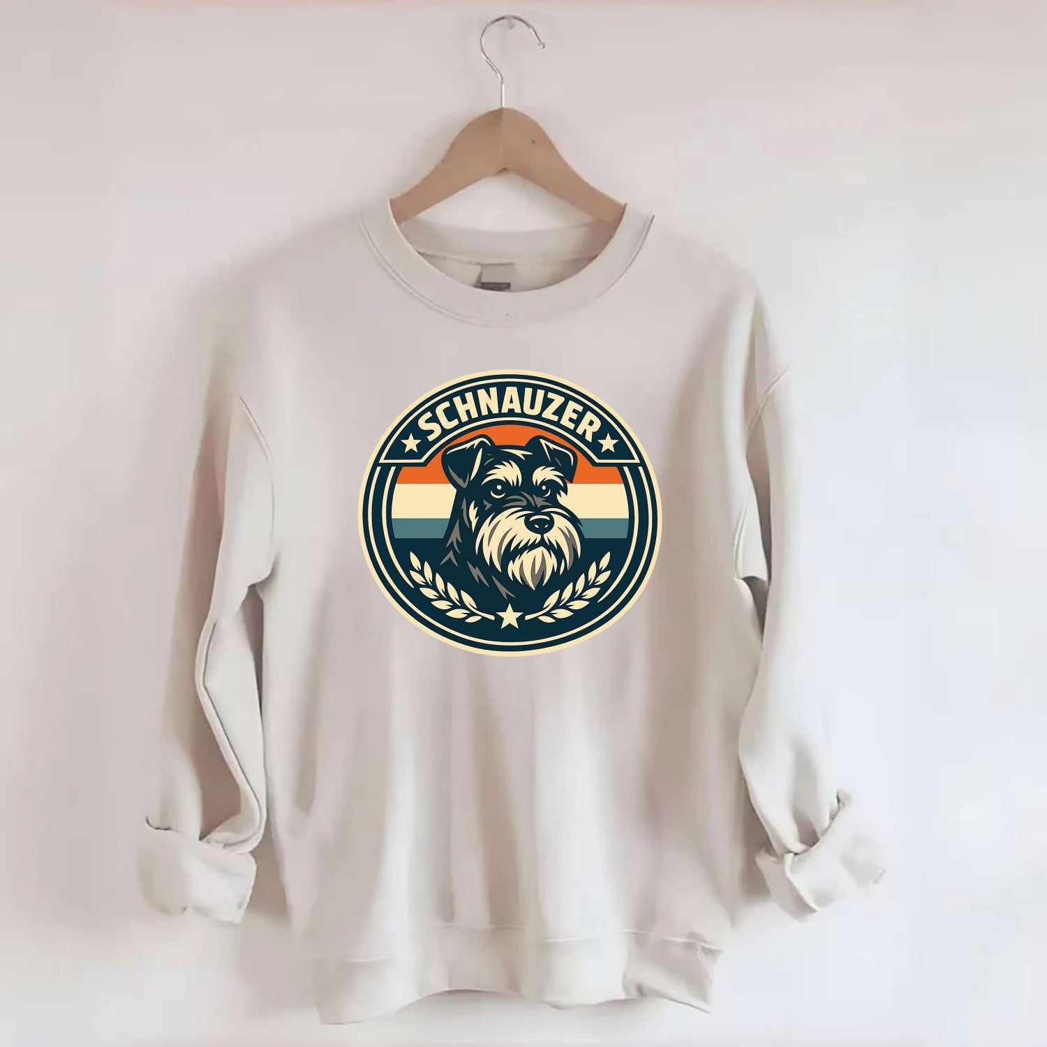 Noble Schnauzer Emblem - Crewneck Sweatshirt - biege