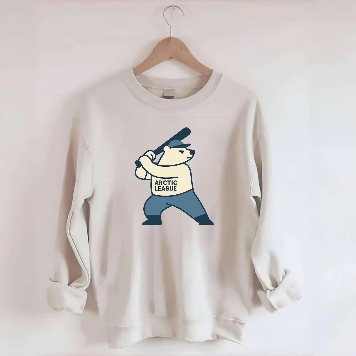 Polar Bear Baseball MVP - Crewneck Sweatshirt - biege