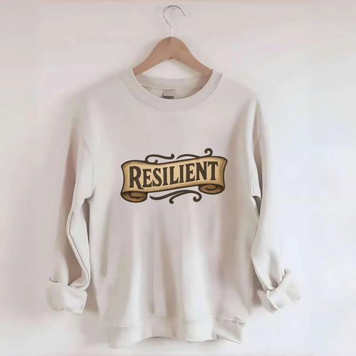 Bold typography design - RESILIENT - bouncing back, unbreakable spirit - Crewneck Sweatshirt