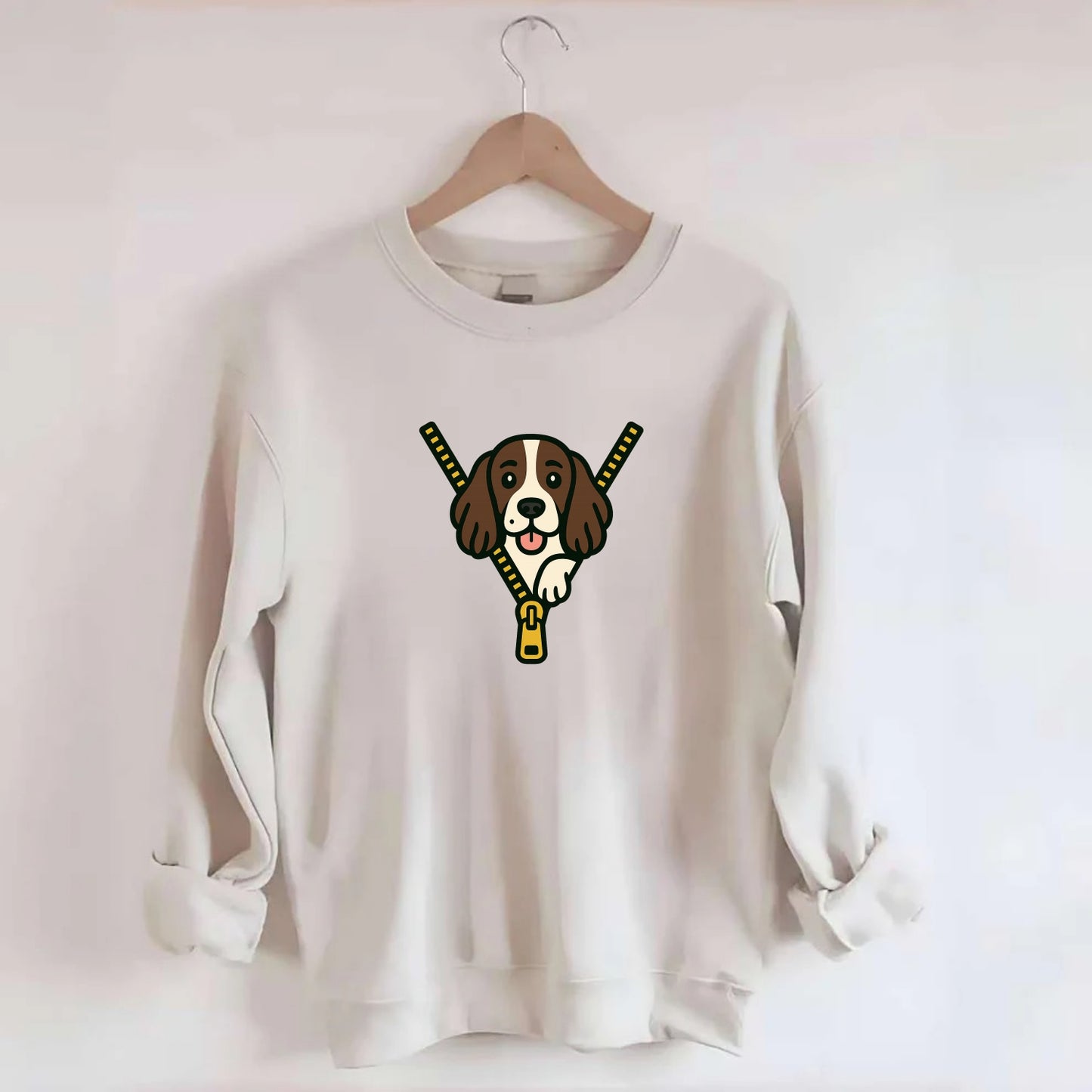 English Springer Spaniel - Crewneck Sweatshirt - biege