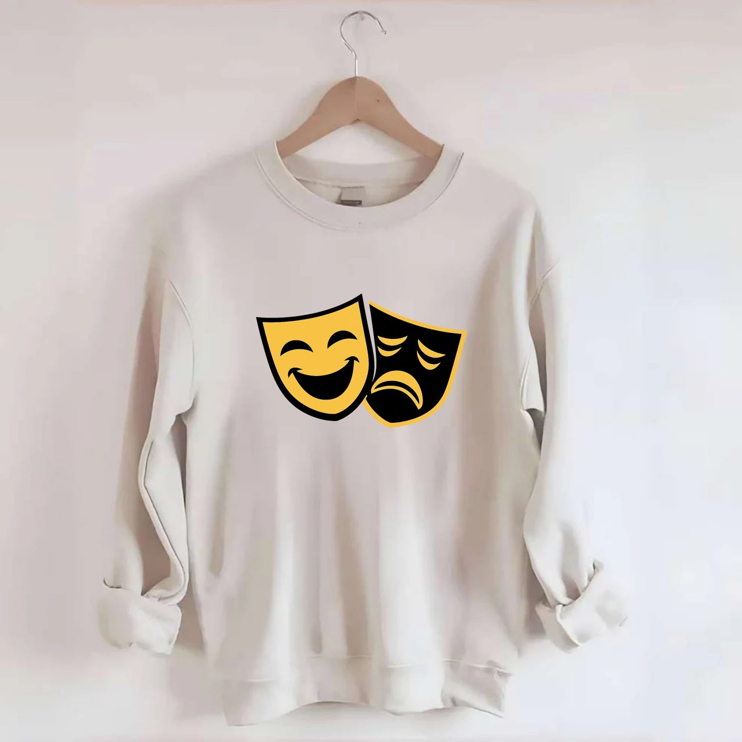 Golden Duality of Theater - Crewneck Sweatshirt - biege