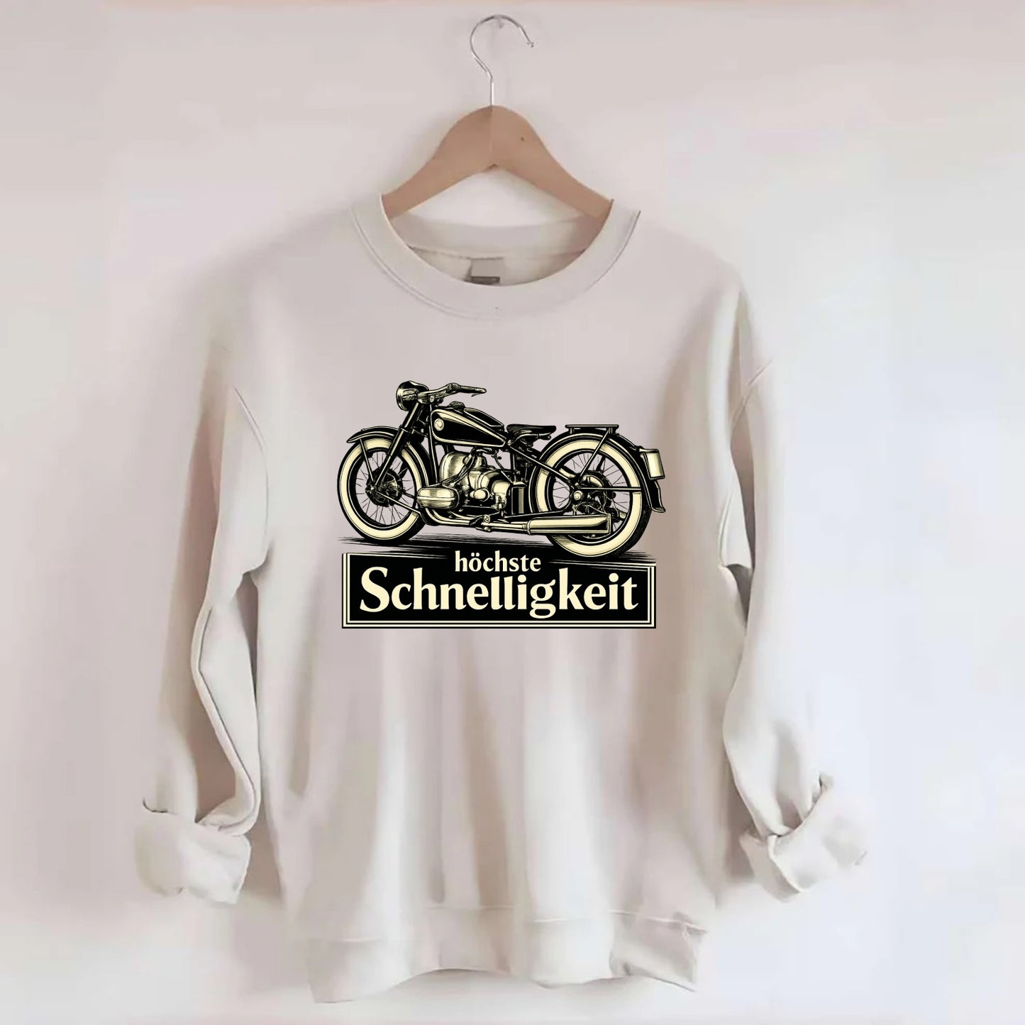 German Speed Motorcycle - Crewneck Sweatshirt - biege