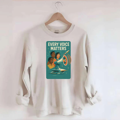 Diverse voices being heard and amplified - "Every Voice Matters" - inclusive - Crewneck Sweatshirt - biege