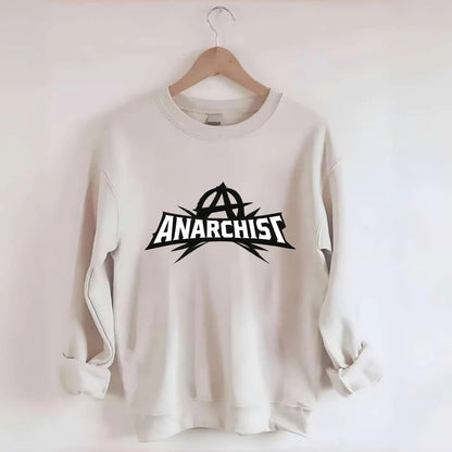 Bold typography design - "ANARCHIST" - no masters, self-governed - Crewneck Sweatshirt - biege