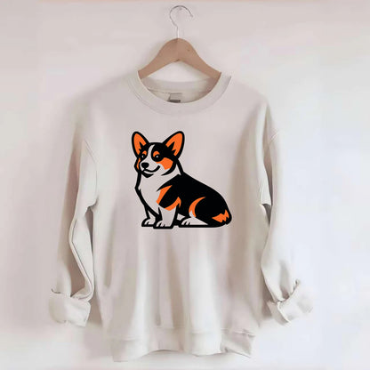 Tricolor Corgi Charm - Crewneck Sweatshirt - biege