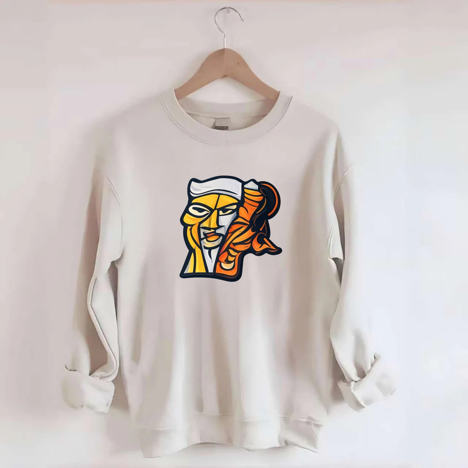 Axis Face - Crewneck Sweatshirt - biege