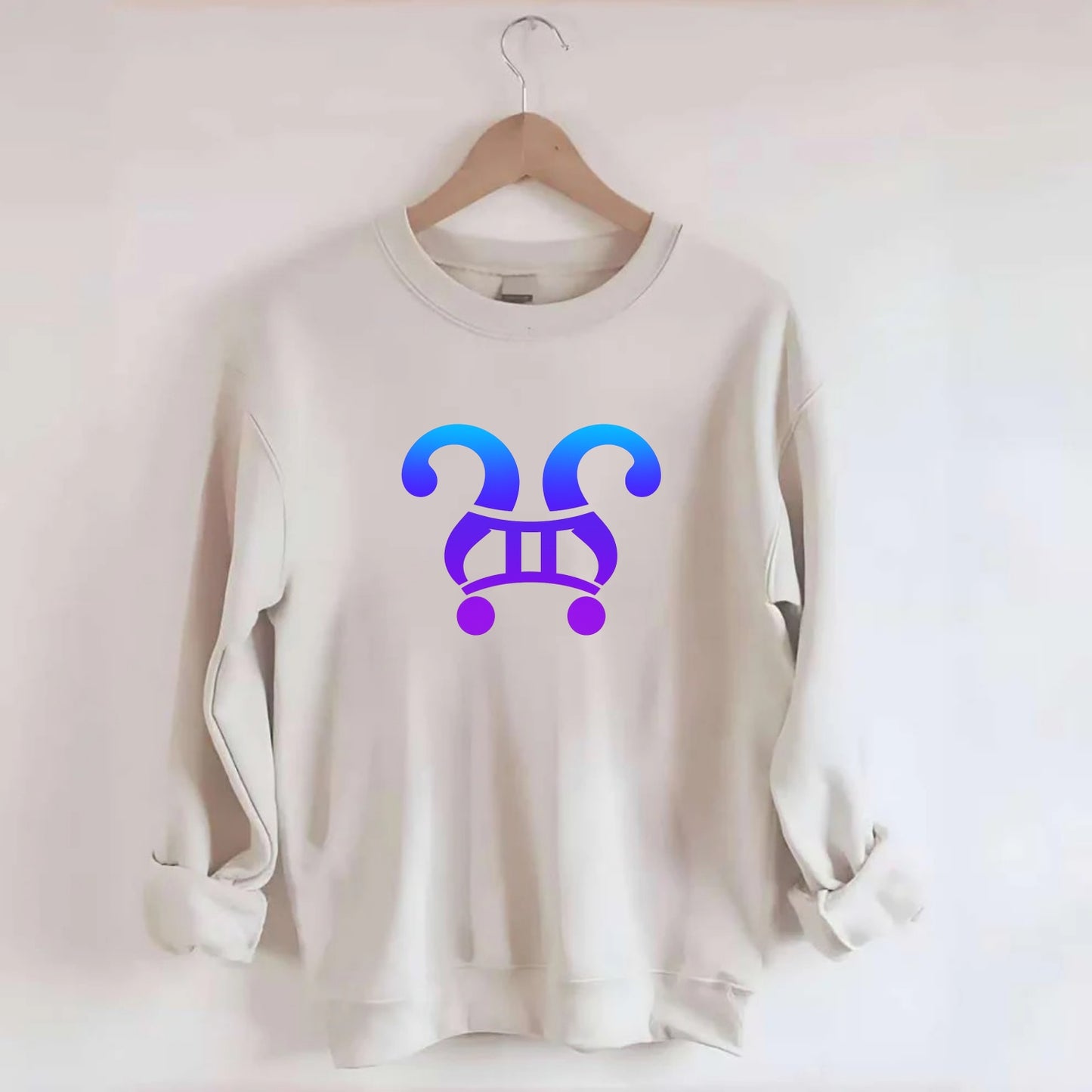 CURIOUS TWINS | Twin question marks | Endless curiosity | Seeking answers | - Crewneck Sweatshirt - biege