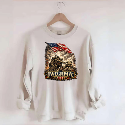 Iwo Jima Flag Raising - Crewneck Sweatshirt - biege