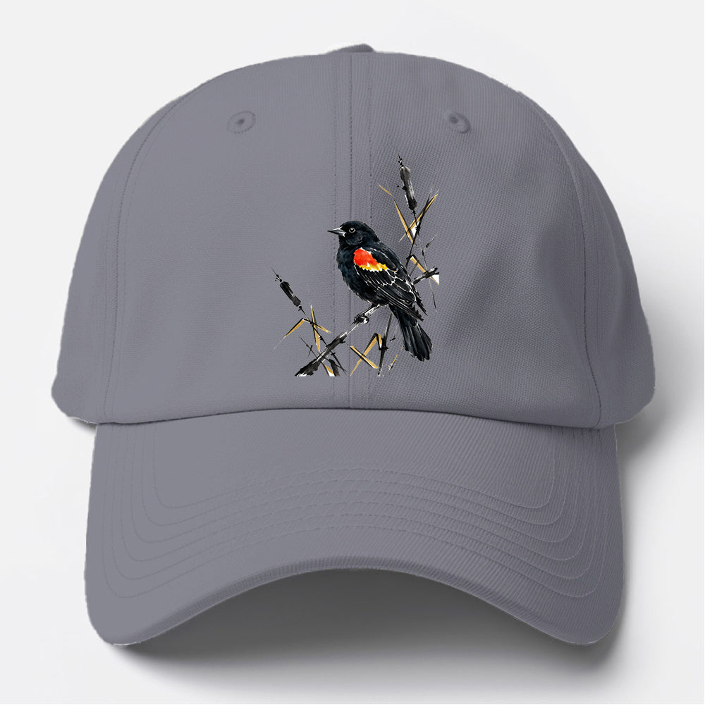 Ink Red Wing Bird Baseball Cap