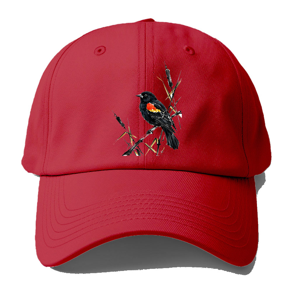Ink Red Wing Bird Baseball Cap