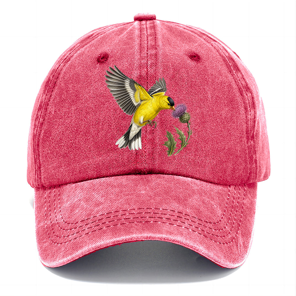 Goldfinch Thistle Flower Classic Cap