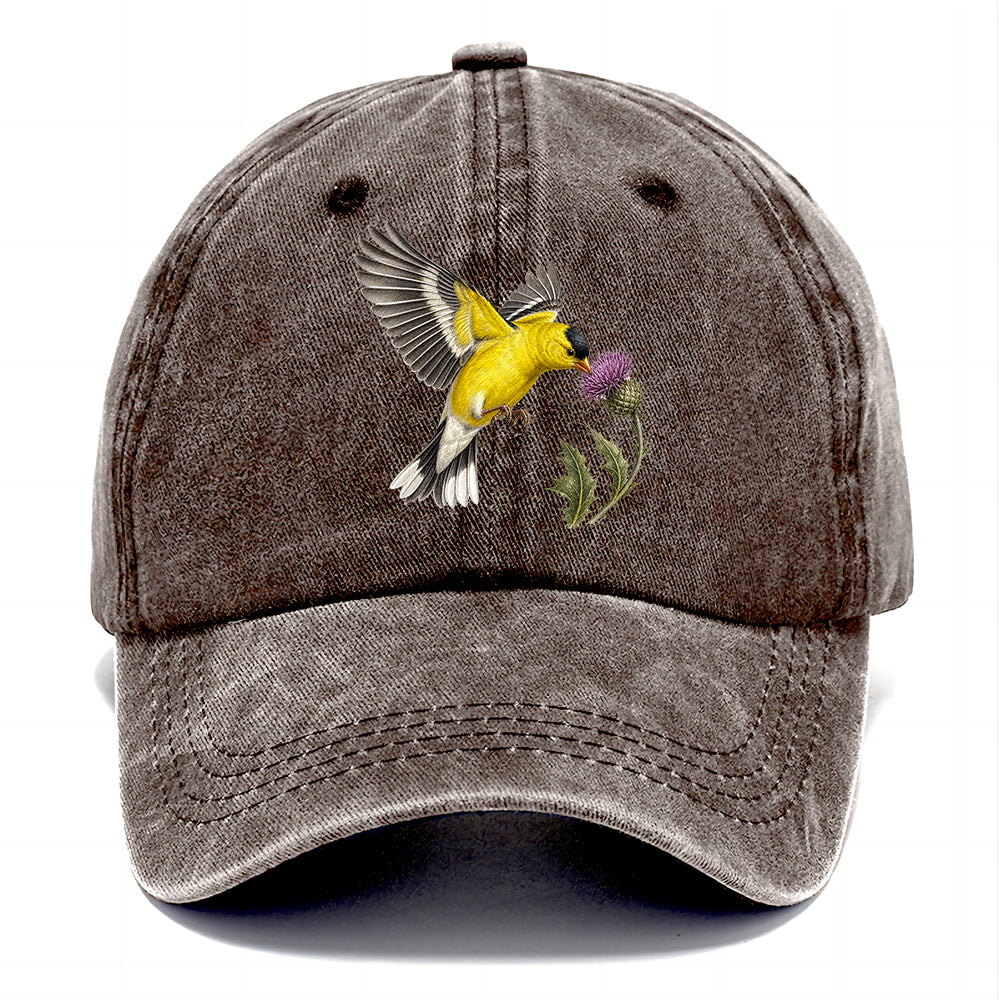 Goldfinch Thistle Flower Classic Cap