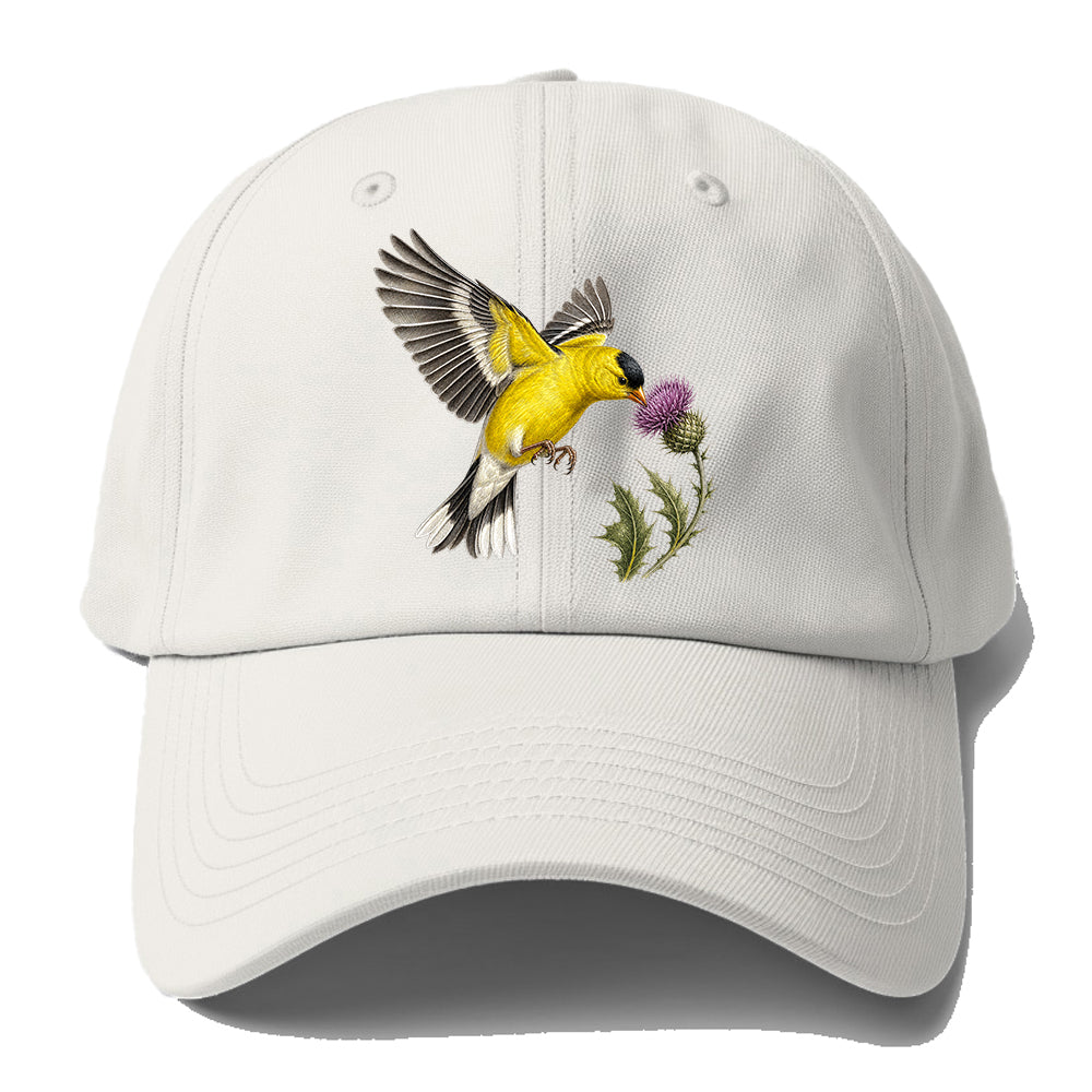 Goldfinch Thistle Flower Baseball Cap