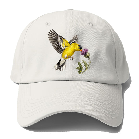 Goldfinch Thistle Flower Baseball Cap
