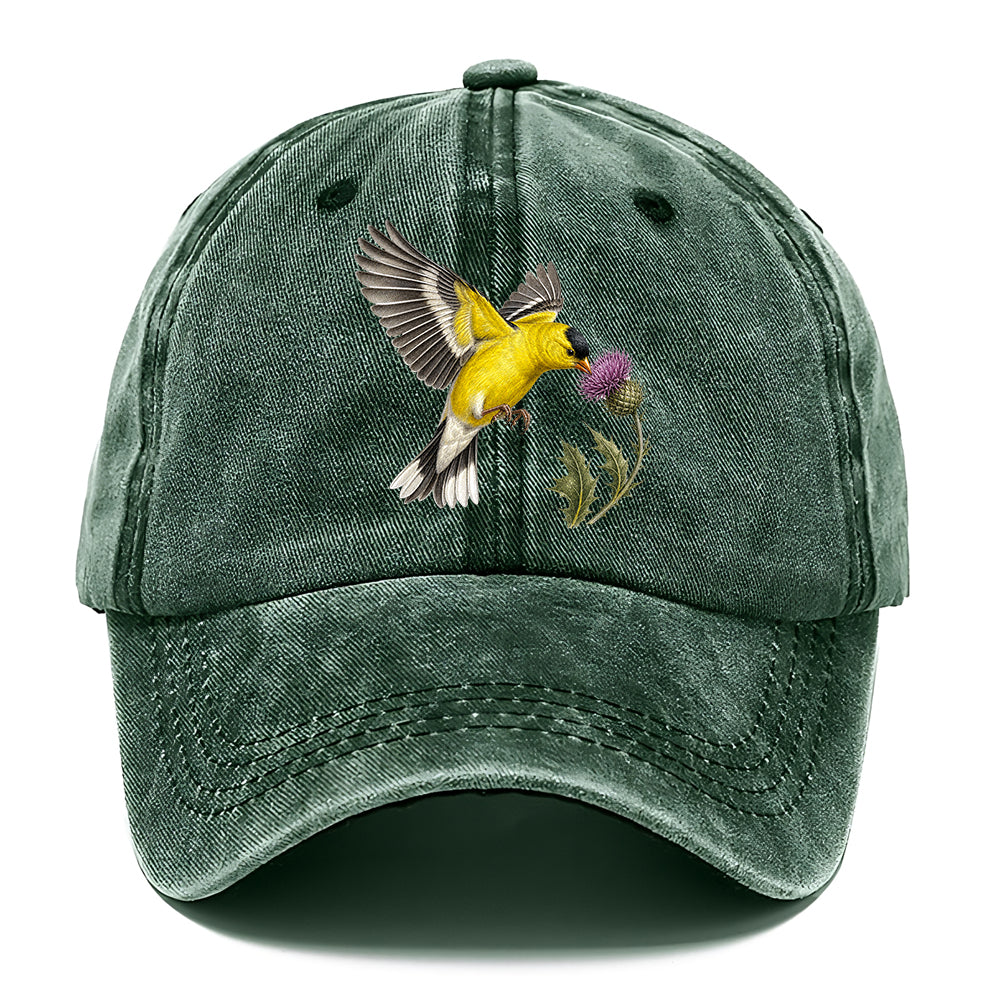 Goldfinch Thistle Flower Classic Cap