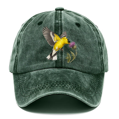 Goldfinch Thistle Flower Classic Cap