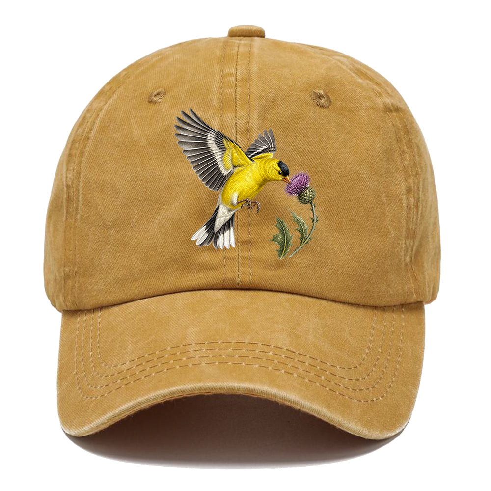 Goldfinch Thistle Flower Classic Cap