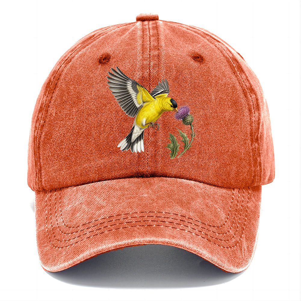 Goldfinch Thistle Flower Classic Cap