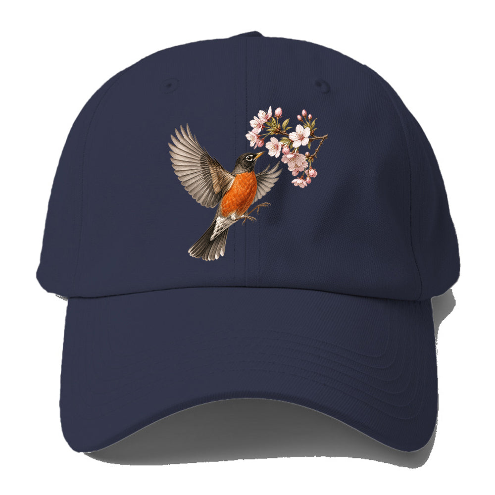 Robin Cherry Blossom Baseball Cap