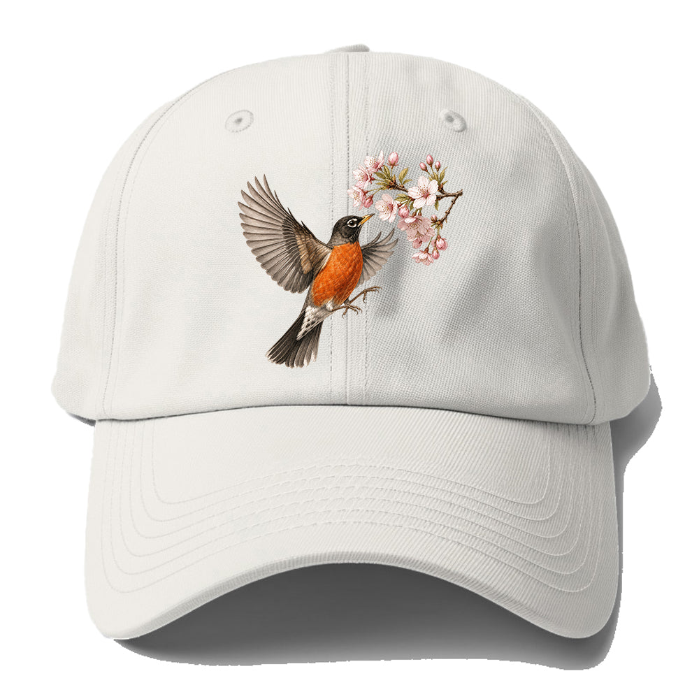Robin Cherry Blossom Baseball Cap