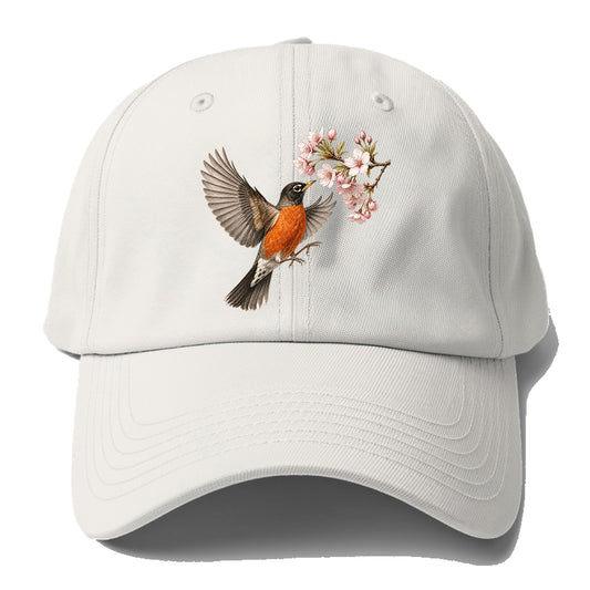 Robin Cherry Blossom Baseball Cap