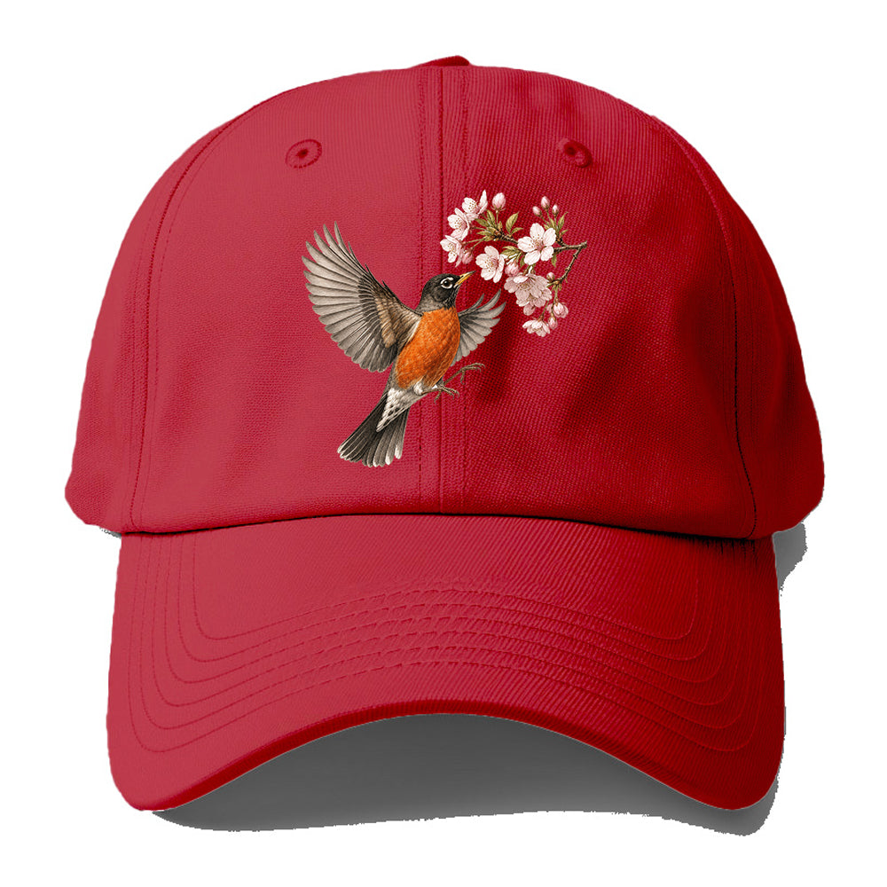 Robin Cherry Blossom Baseball Cap